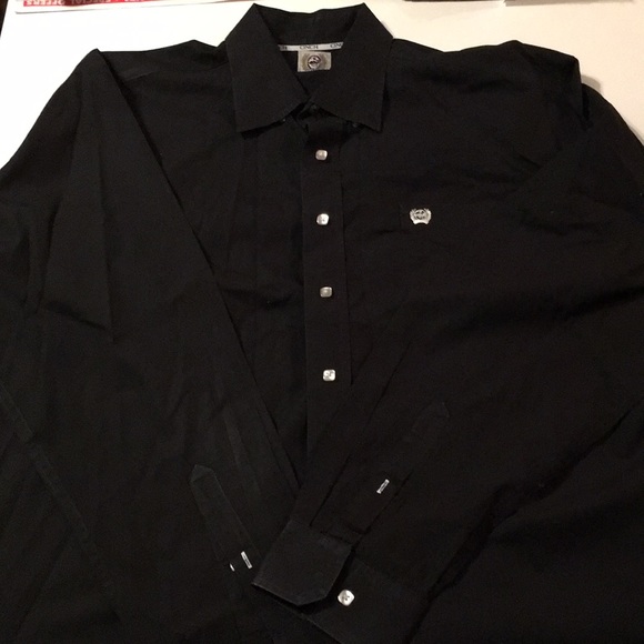 Cinch Other - Cinch Solid Black Western Button-Up Shirt L